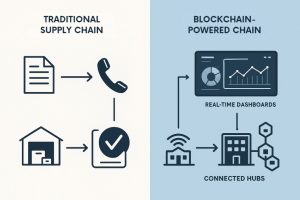 Traditional vs Blockchain based supply chain